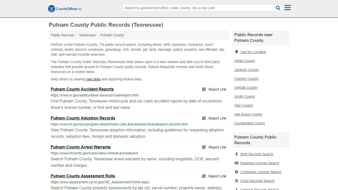Public Records - Putnam County, TN (Business, Criminal ...